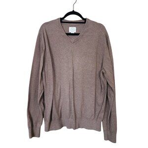 St Johns Bay Brown V Neck Sweater Mens Size XL